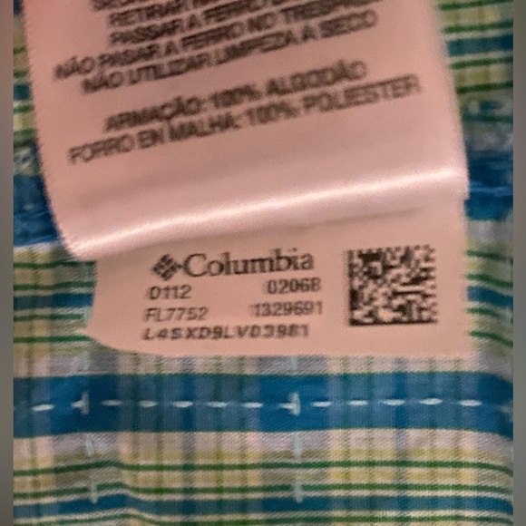 Columbia PFG Super Bonehead Fishing Shirt Outdoor women’s XL Blue Green Plaid - Picture 9 of 9